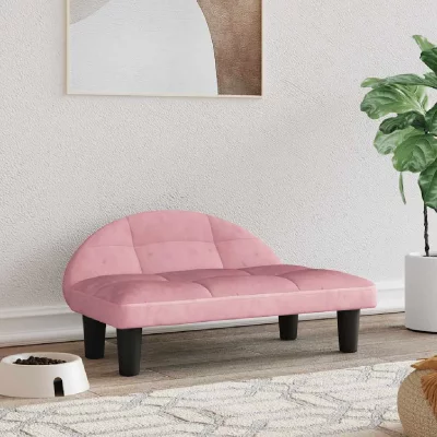VIDAXL  Lit Pour Chien Rose 70x52x30 Cm Velours