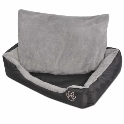 VIDAXL  - Lit pour chiens avec coussin rembourr&eacute; Taille l Noir Noir