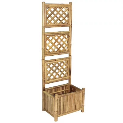 VIDAXL  lit sur&eacute;lev&eacute; de jardin avec treillis bambou 40 cm 43713