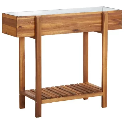 VIDAXL  - Lit sur&eacute;lev&eacute; de jardin Bois massif d'acacia et zinc Brun