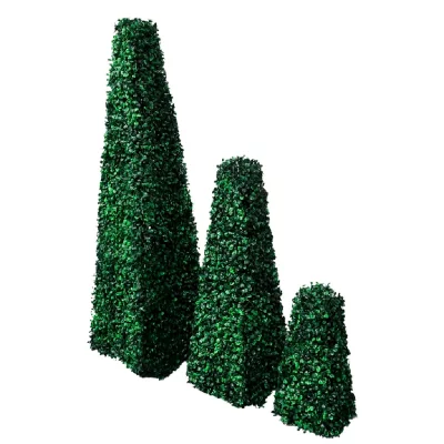VIDAXL  lot de 3 topiaires pyramidales en buis artificiel 41622