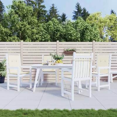 VIDAXL  Lot de 4 Coussins pour Chaise de Jardin Cr&egrave;me 100 x 50 x 3 cm