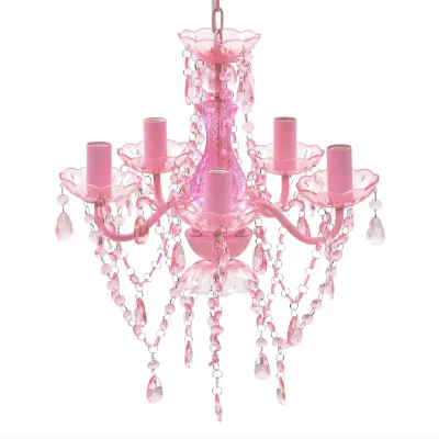 VIDAXL  lustre avec 5 ampoules crystal rose 240310