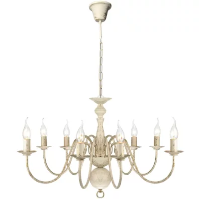 VIDAXL  - Lustre en m&eacute;tal blanc antique 8 x E14 ampoules Blanc