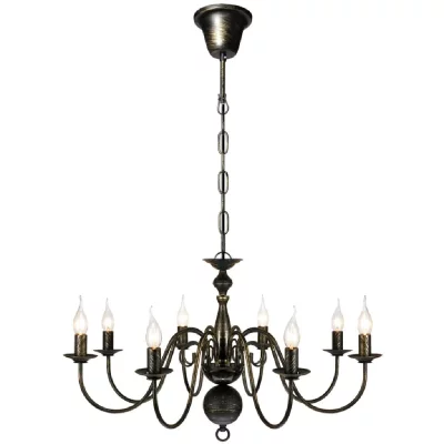 VIDAXL  lustre en m&eacute;tal noir antique 8 x e14 ampoules 241384