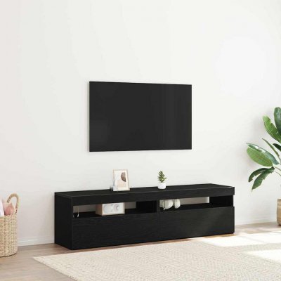 VIDAXL  - Meuble tv 2 pcs Noir 75 x 35 x 40 cm Bois d'ing&eacute;nierie