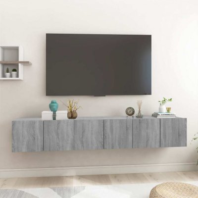 VIDAXL  - Meuble tv 3 pcs Gris 60 x 30 x 30 cm Bois d'ing&eacute;nierie