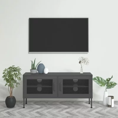 VIDAXL  meuble tv anthracite 105x35x50 cm acier