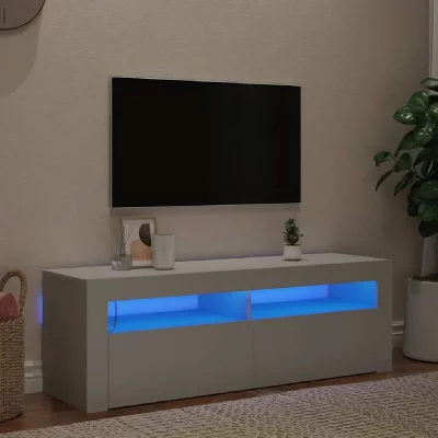 VIDAXL  meuble tv avec lumi&egrave;res led blanc 120x35x40 cm