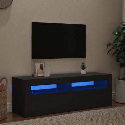 VIDAXL  meuble tv avec lumi&egrave;res led noir 120x35x40 cm