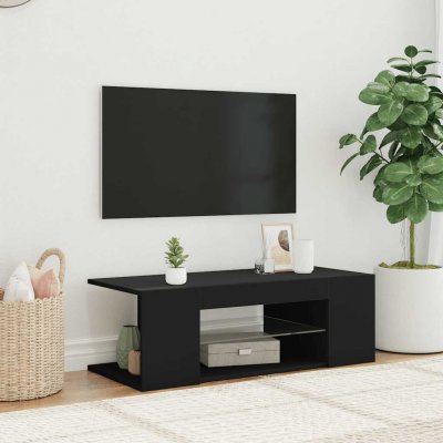 VIDAXL  - Meuble tv avec lumi&egrave;res led Noir 90x39x30 cm