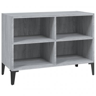 VIDAXL  meuble tv avec pieds en m&eacute;tal sonoma gris 69,5x30x50 cm