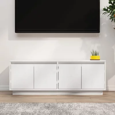 VIDAXL  meuble tv blanc 110x34x40 cm bois de pin massif