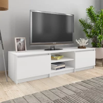 VIDAXL  - Meuble tv Blanc 140x40x35,5 cm Bois d'ing&eacute;nierie Blanc