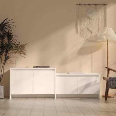 VIDAXL  meuble tv blanc 146,5x35x50 cm agglom&eacute;r&eacute;