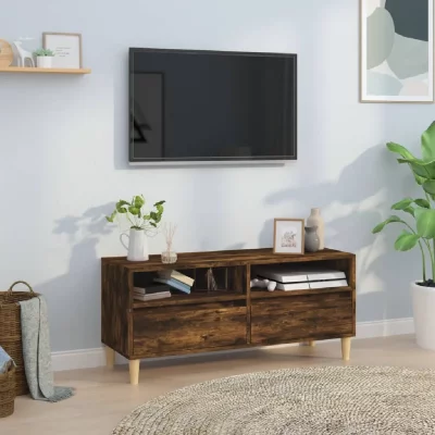VIDAXL  meuble tv ch&ecirc;ne fum&eacute; 100x34,5x44,5 cm bois d'ing&eacute;nierie