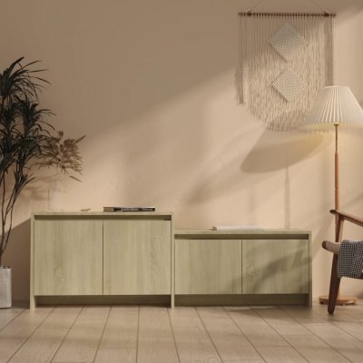 VIDAXL  meuble tv ch&ecirc;ne sonoma 146,5x35x50 cm agglom&eacute;r&eacute;