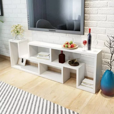 VIDAXL  meuble tv double en forme de l blanc 243066