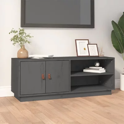VIDAXL  - Meuble tv Gris 105x34x40 cm Bois de pin massif