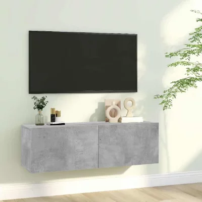 VIDAXL  - Meuble tv Gris b&eacute;ton 100x30x30 cm Agglom&eacute;r&eacute; Gris b&eacute;ton