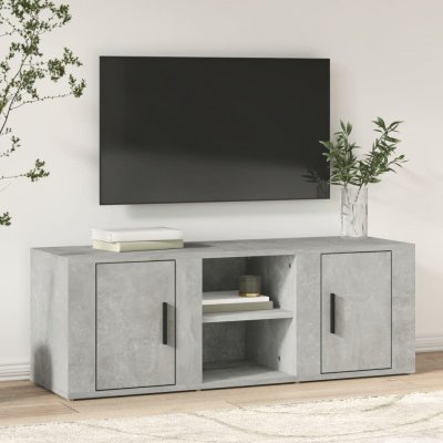VIDAXL  meuble tv gris b&eacute;ton 100x31,5x35 cm bois d'ing&eacute;nierie