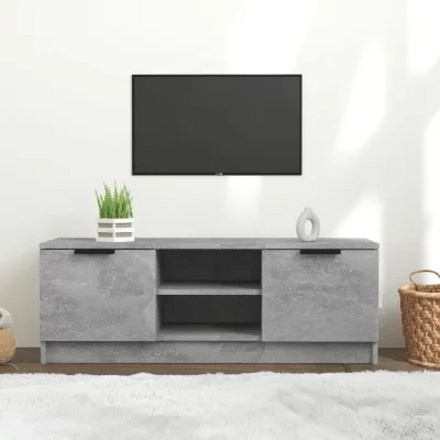 VIDAXL  meuble tv gris b&eacute;ton 102x35x36,5 cm bois d'ing&eacute;nierie