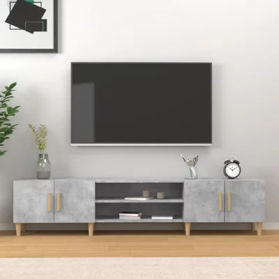 VIDAXL  meuble tv gris b&eacute;ton 180x31,5x40 cm bois d'ing&eacute;nierie 