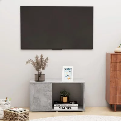 VIDAXL  - Meuble tv Gris b&eacute;ton 60x24x32 cm Agglom&eacute;r&eacute;