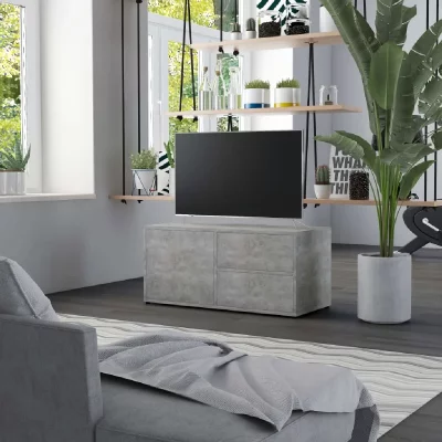 VIDAXL  - Meuble tv Gris b&eacute;ton 80x34x36 cm Agglom&eacute;r&eacute; Gris b&eacute;ton