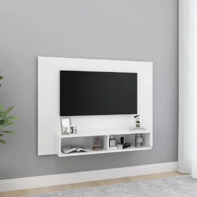 VIDAXL  - Meuble tv mural Blanc 120x23,5x90 cm Agglom&eacute;r&eacute; Blanc