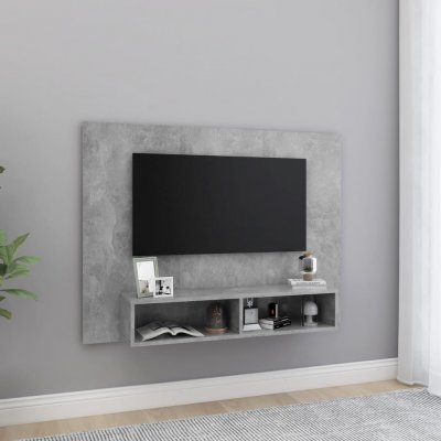 VIDAXL  - Meuble tv mural Gris b&eacute;ton 120x23,5x90 cm Bois d'ing&eacute;nierie