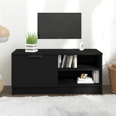 VIDAXL  meuble tv noir 80x35x36,5 cm bois d'ing&eacute;nierie