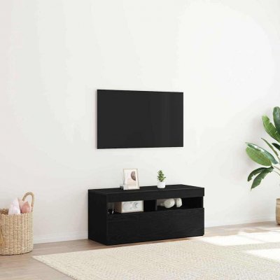 VIDAXL  - Meuble tv Noir 90 x 35 x 40 cm Bois d'ing&eacute;nierie