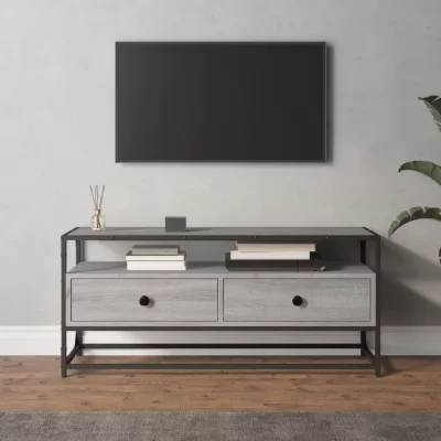 VIDAXL  meuble tv sonoma gris 100x35x45 cm bois d'ing&eacute;nierie