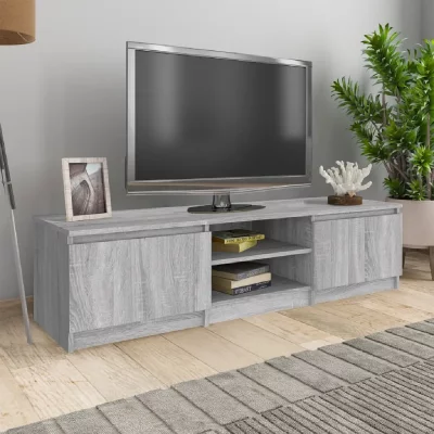 VIDAXL  meuble tv sonoma gris 140x40x35,5 cm bois d'ing&eacute;nierie