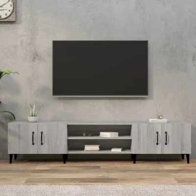 VIDAXL  meuble tv sonoma gris 180x31,5x40 cm bois d'ing&eacute;nierie
