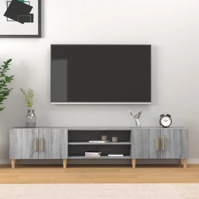 VIDAXL  meuble tv sonoma gris 180x31,5x40 cm bois d'ing&eacute;nierie 