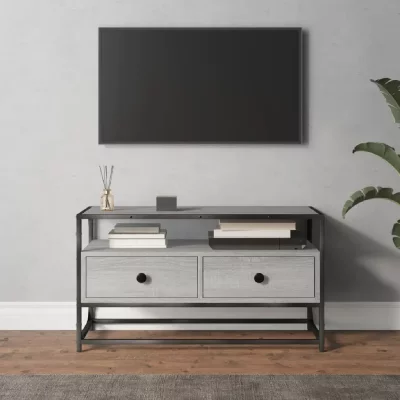VIDAXL  meuble tv sonoma gris 80x35x45 cm bois d'ing&eacute;nierie