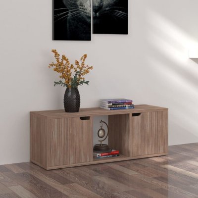 VIDAXL  meuble tv sonoma gris 88,5x27,5x30,5 cm agglom&eacute;r&eacute;