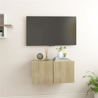 VIDAXL  - Meuble tv suspendu Ch&ecirc;ne sonoma 60x30x30 cm