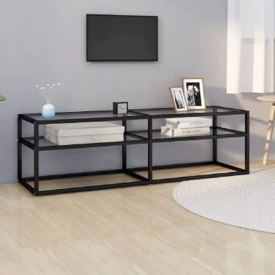 VIDAXL  meuble tv transparent 140x40x40,5 cm verre tremp&eacute;