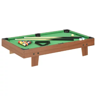 VIDAXL  mini table de billard 3 pieds 92x52x19 cm marron et vert 91947
