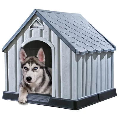 VIDAXL  Niche Pour Chiens Gris 92x87x91 Cm Plastique