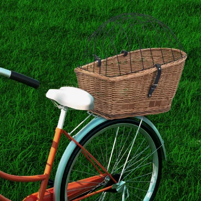 VIDAXL  panier arriere de velo avec couvercle 55x31x36 cm saule naturel
