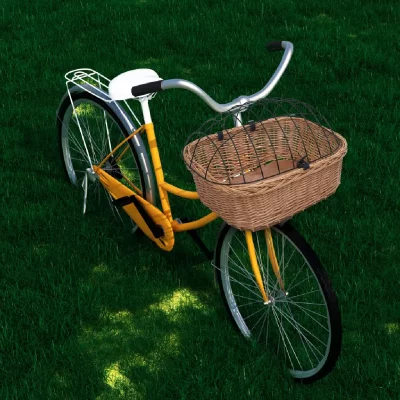VIDAXL  panier avant de velo avec couvercle 50x45x35 cm saule naturel