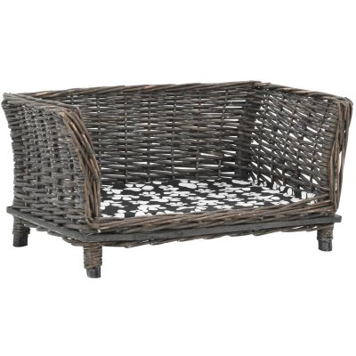 VIDAXL  - Panier pour chiens avec coussin Gris 50x33x30 cm Saule naturel Gris