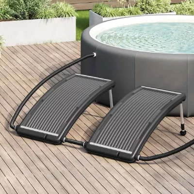 VIDAXL  Panneaux de chauffage solaire de piscine courb&eacute;s 2 pcs 110x65cm