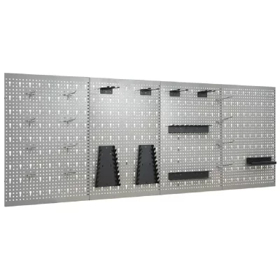 VIDAXL  panneaux perfor&eacute;s muraux 4 pcs 40x58 cm acier 145352