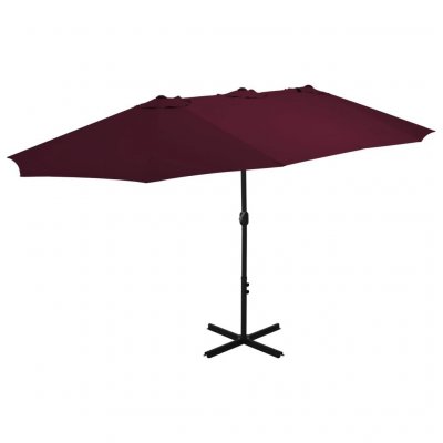 VIDAXL  Parasol D'ext&eacute;rieur Avec M&acirc;t En Aluminium 460 X 270 Cm Bordeaux