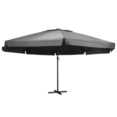 VIDAXL  Parasol D'ext&eacute;rieur Avec M&acirc;t En Aluminium 600 Cm Anthracite